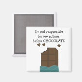 Schattige chocolade spreuk magneet (Voorkant / Achterkant)