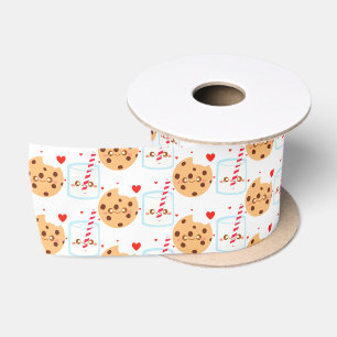 Schattige chocoladekoekje en melkglas lint