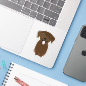 Schattige Chocoladelab, Labrador Retriever Hondenv Sticker (Laptop met iPhone)