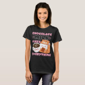 Schattige Chocolademelk Kawaii Ontwerp T-shirt (Voorkant volledig)