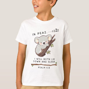 Schattige Christelijk Slapen Koala Psalm 4 Bijbel T-shirt