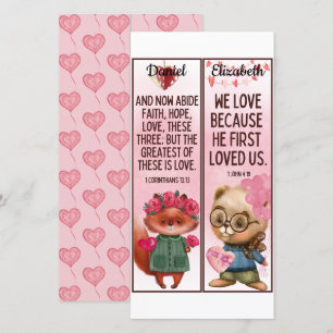 Schattige christelijke liefde Bijbelverzen Kindere Kaart