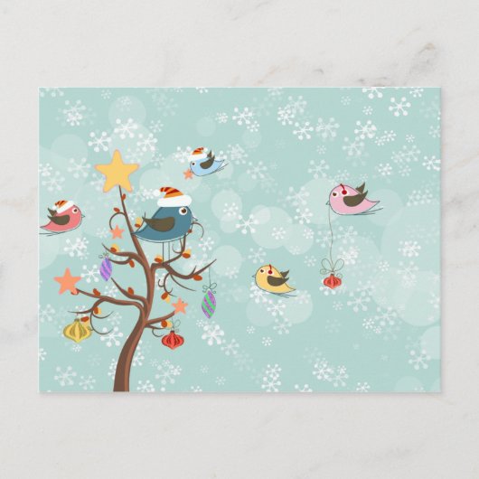 Schattige Christmas Birds Briefkaart (Voorkant)