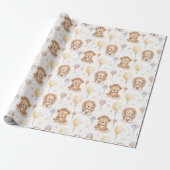 Schattige Circus Leeuwen ballonnen Patroon Baby sh Cadeaupapier (Uitgerold)