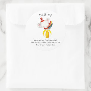 Schattige Circus Olifant Feest Favor Bedankt Ronde Sticker