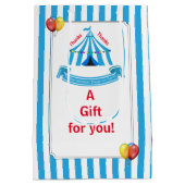 Schattige Circus Verjaardagsfeest Dank u Medium Cadeauzakje (Achterkant)