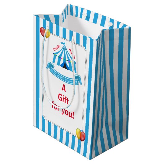 Schattige Circus Verjaardagsfeest Dank u Medium Cadeauzakje (Achterkant Gekanteld)