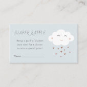 Schattige Cloud Baby shower Sprinkle Luier Raffle Informatiekaartje (Voorkant)
