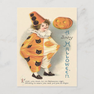Schattige Clown Jack O Lantern Pompoen Briefkaart