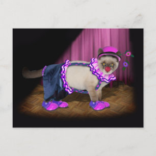 Schattige Clown Kitty Briefkaart