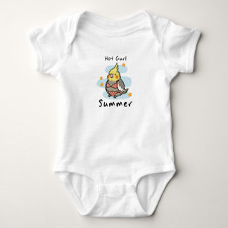 Schattige Cockatiel Zomer Baby Vogel Cartoon Ontwe Romper