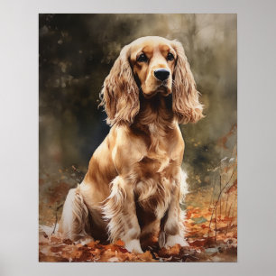 Schattige Cocker Spaniel Dog Art Print Poster