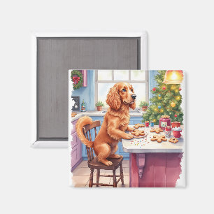 Schattige Cocker Spaniel Gemberkoek Bakken Kerstmi Magneet