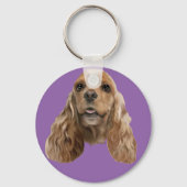 Schattige Cocker Spaniel Hond Sleutelhanger (Voorkant)
