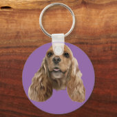 Schattige Cocker Spaniel Hond Sleutelhanger (Voorkant)