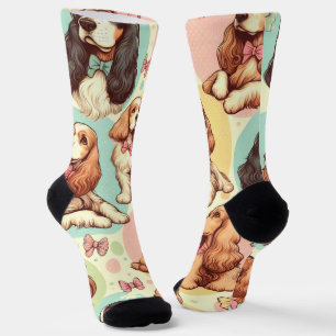 Schattige  Cocker Spaniel Naadloos Patroon Sokken