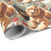 Schattige Cocker Spaniel schilderij Cadeaupapier (Rol Hoek)