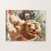 Schattige Cocker Spaniel schilderij Legpuzzel (Horizontaal)