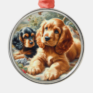 Schattige Cocker Spaniel schilderij Metalen Ornament