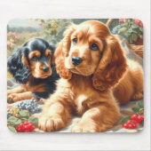 Schattige Cocker Spaniel schilderij Muismat (Voorkant)