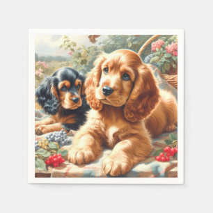 Schattige Cocker Spaniel schilderij Servet
