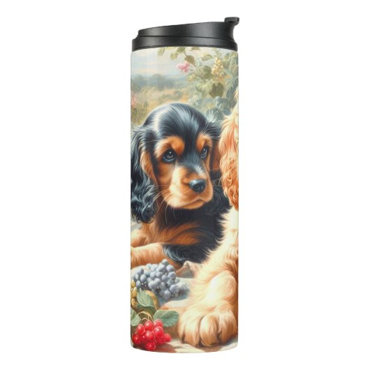 Schattige Cocker Spaniel schilderij Thermosbeker (Gedraaid links)