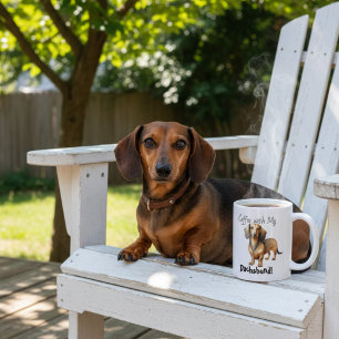 Schattige COFFEE Bruine Dachshund Koffiemok