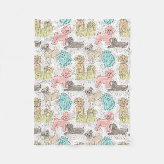 Schattige cogieën voor Hondenliefhebbers Fleece Deken (Voorkant)