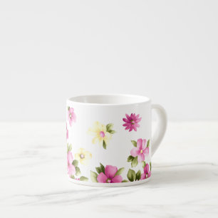 Schattige Colorful Girly Blooming Flowers Espresso Kop
