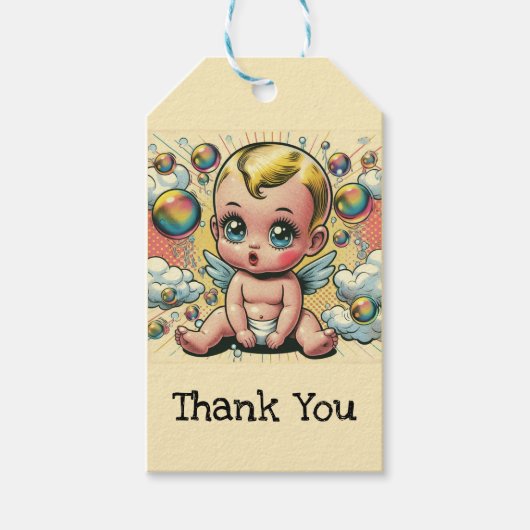 Schattige Comic Book Style Baby Stickers Cadeaulabel (Voorkant)