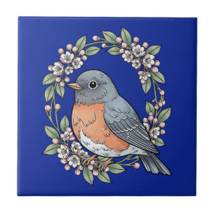Schattige Connecticut-vogel met berglaurier Tegeltje
