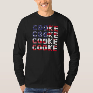 Schattige Cooke Amerikaanse Vlag Rood Wit Blauw Me T-shirt