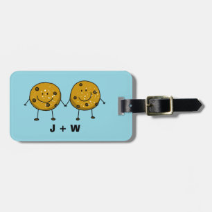 Schattige Cookie Paar Gepersonaliseerd Bagagelabel