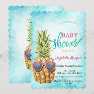 Schattige Coole Ananas Tropische Baby Borrel Kaart