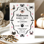 Schattige Coquette Halloween Dinnerparty Kaart