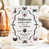 Schattige Coquette Halloween Dinnerparty Kaart