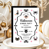 Schattige Coquette Halloween Dinnerparty Kaart
