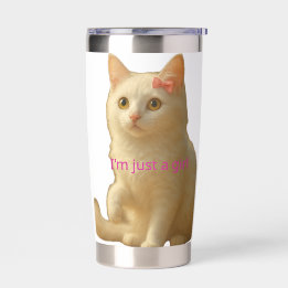Schattige Coquette Kat "Ik ben gewoon een meisje"  Geïsoleerde Drinkbeker