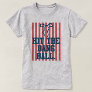 Schattige Coquette Softbal Vlag Funny T-shirt Met