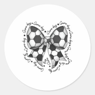 Schattige Coquette Strik Vrolijke Speldag Voetbal Ronde Sticker
