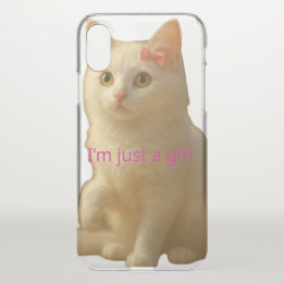 Schattige Coquette Witte Kat "Ik Ben Gewoon een Me iPhone XS Hoesje