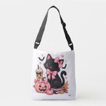 Schattige Coquette Zwarte Kat Halloween met Roze S