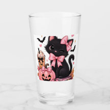 Schattige Coquette Zwarte Kat Halloween met Roze S