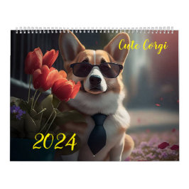 Schattige Corgi. 2024 Kalender