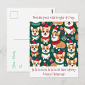  Schattige Corgi Christmas Briefkaart (Voorkant / Achterkant)