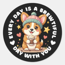 Schattige Corgi Coffee Lover