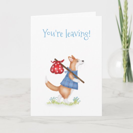 Schattige corgi corgi afscheidkaart kaart (Voorkant)