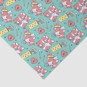 Schattige Corgi Cupido Boog Pijl Patroon Valentijn Tissuepapier (Detail)