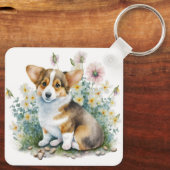 Schattige Corgi Dog Sleutelhanger (Achterkant)