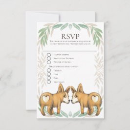 Schattige Corgi Dog Twee Grooms Gay Bruiloft RSVP